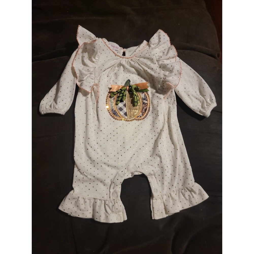 Bonnie baby fall pumpkin one piece romper size 0 3 months